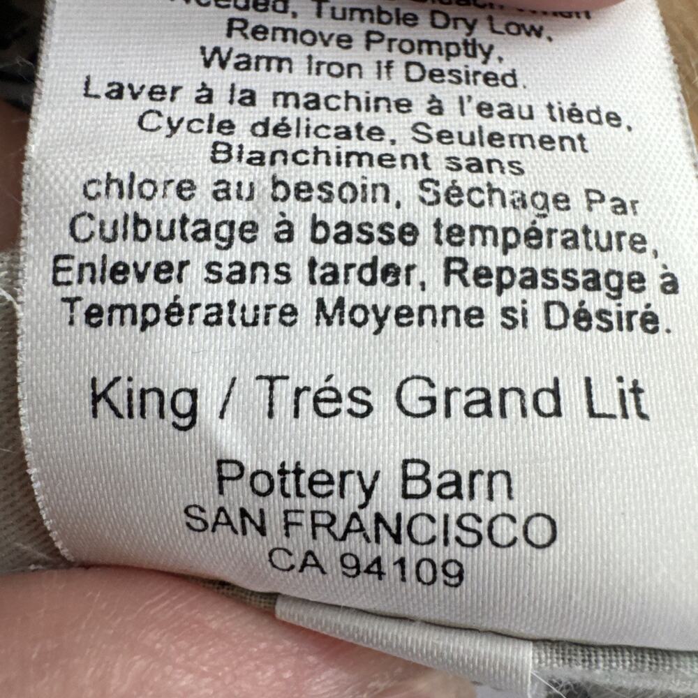Pottery Barn BELLA Paisley Floral Duvet Blue Sage 100% Organic Cotton - King - Picture 7 of 8